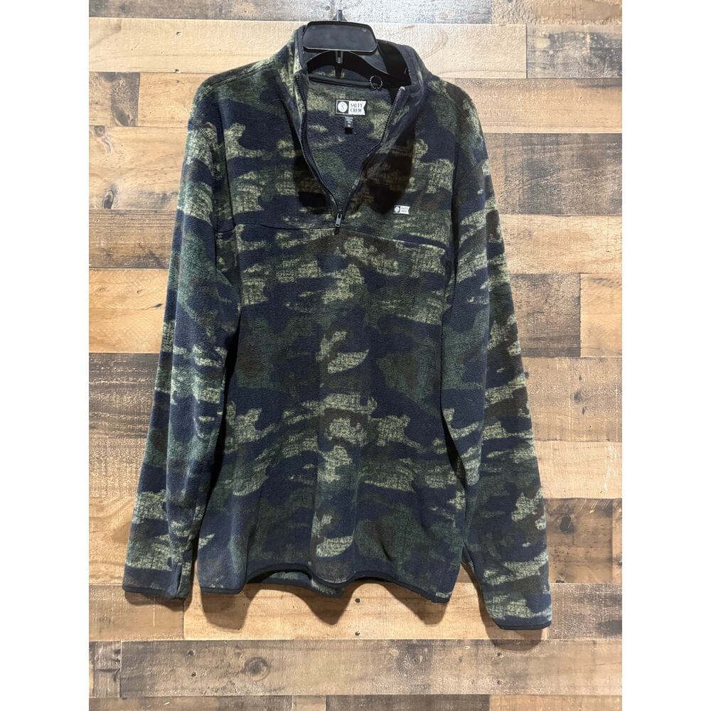 Salty Crew Men’s Ballast Quarter-Zip Fleece – Size XL - Camo